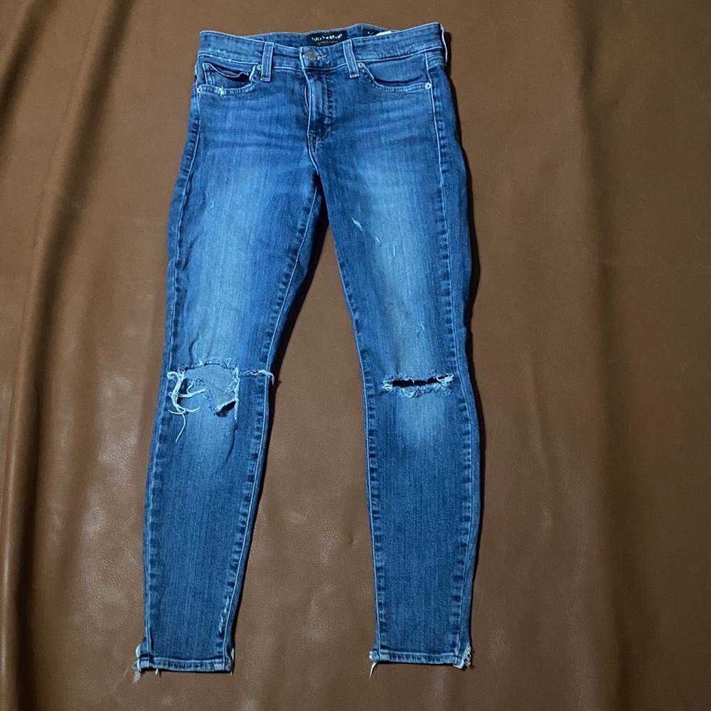 Lucky Brand Blue Distressed Skinny Jeans